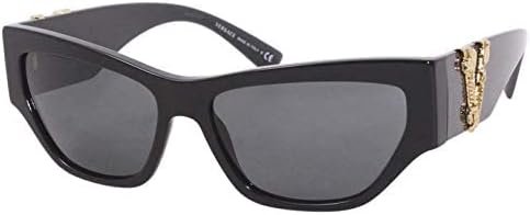 Versace VE 4383F GB1/87 Black Plastic Cat-Eye Sunglasses Grey Lens