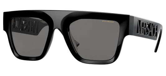 Versace VE 4430U GB1/81 53mm Black Rectangle Sunglasses Grey Polarized Lens