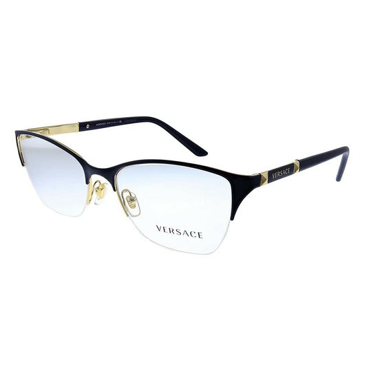 Versace VE 1218 1345 Violet Gold Metal Semi-Rimless Eyeglasses 53mm