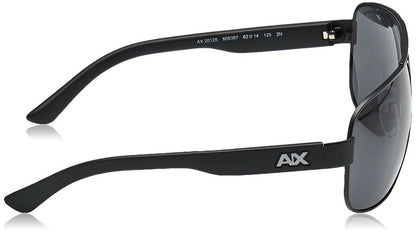 A|X Armani Exchange Men's AX2012S Rectangular Metal Sunglasses, Satin Black