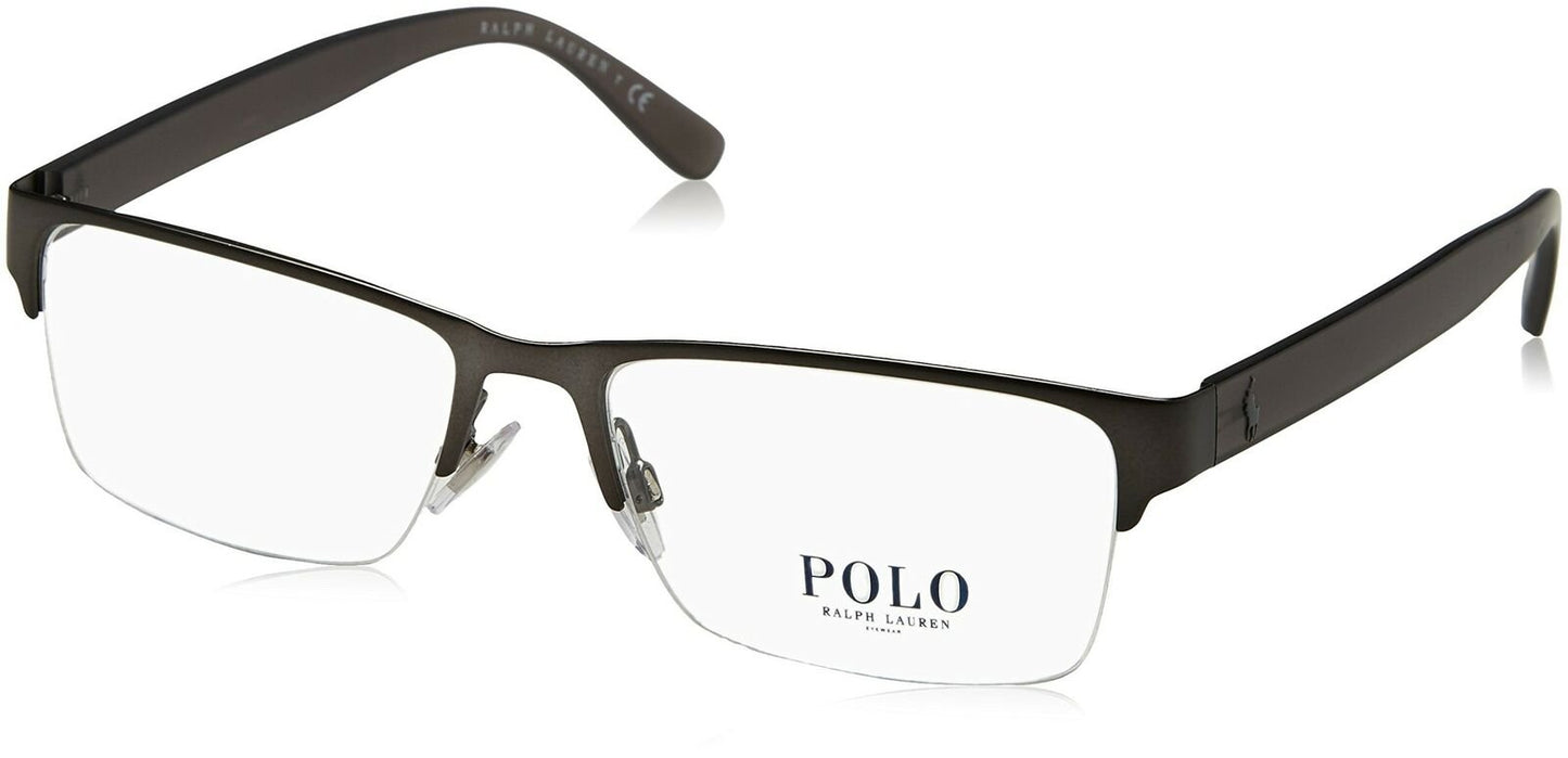 Polo Ralph Lauren Men's PH1164 9157 56mm Rectangular Eyewear Frames, Matte Grey