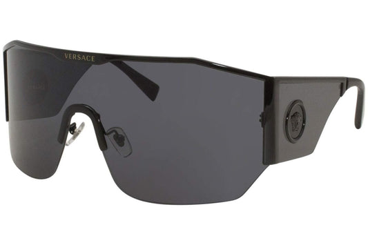 Versace Man Sunglasses, Black Lenses Metal Frame, 41mm