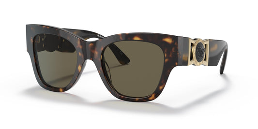 Versace VE 4415U 108/3 Havana Plastic Cat-Eye Sunglasses Brown Lens