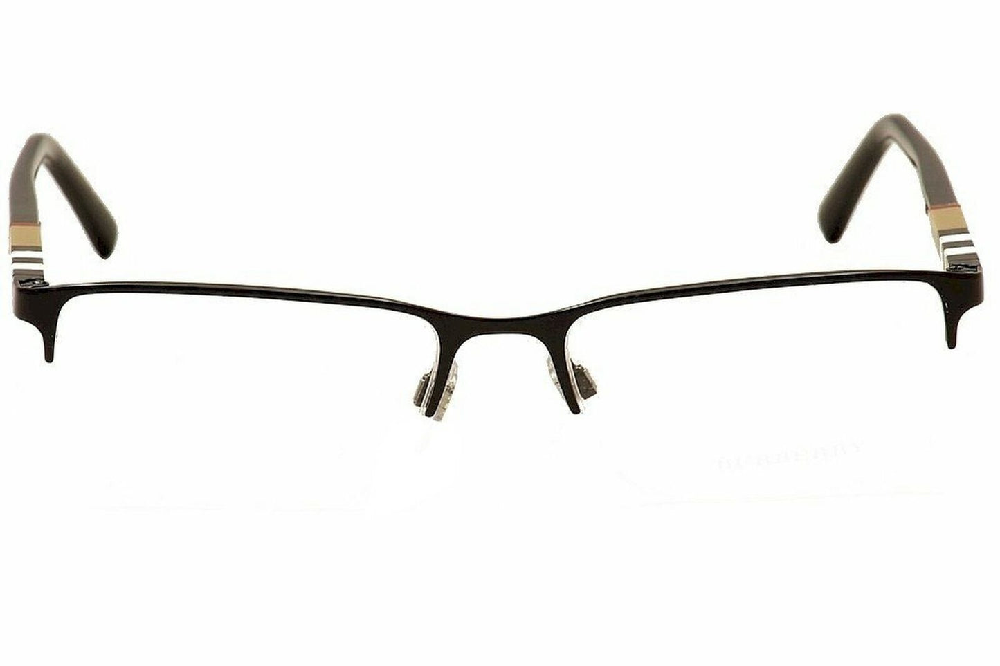 Burberry 0BE1282 1001 Black Palladium Metal Semi-Rimless Eyeglasses 55mm