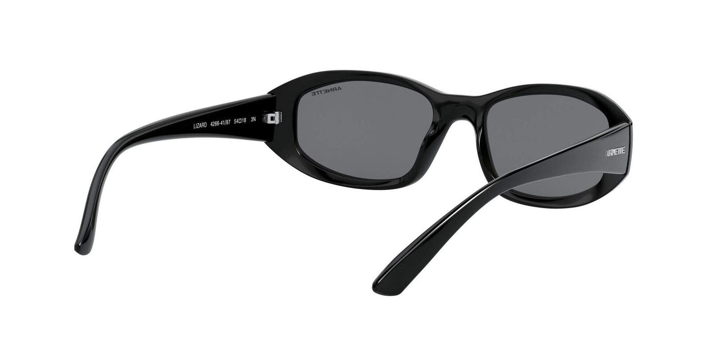 ARNETTE Men's AN4266 Lizard Oval Sunglasses, Black/Grey, 54 mm