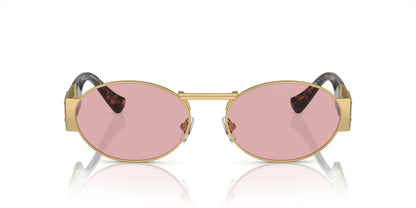 Versace 0VE2264 100284 Unisex Sunglasses Matte Gold Frame, Light Violet Lenses, 56MM