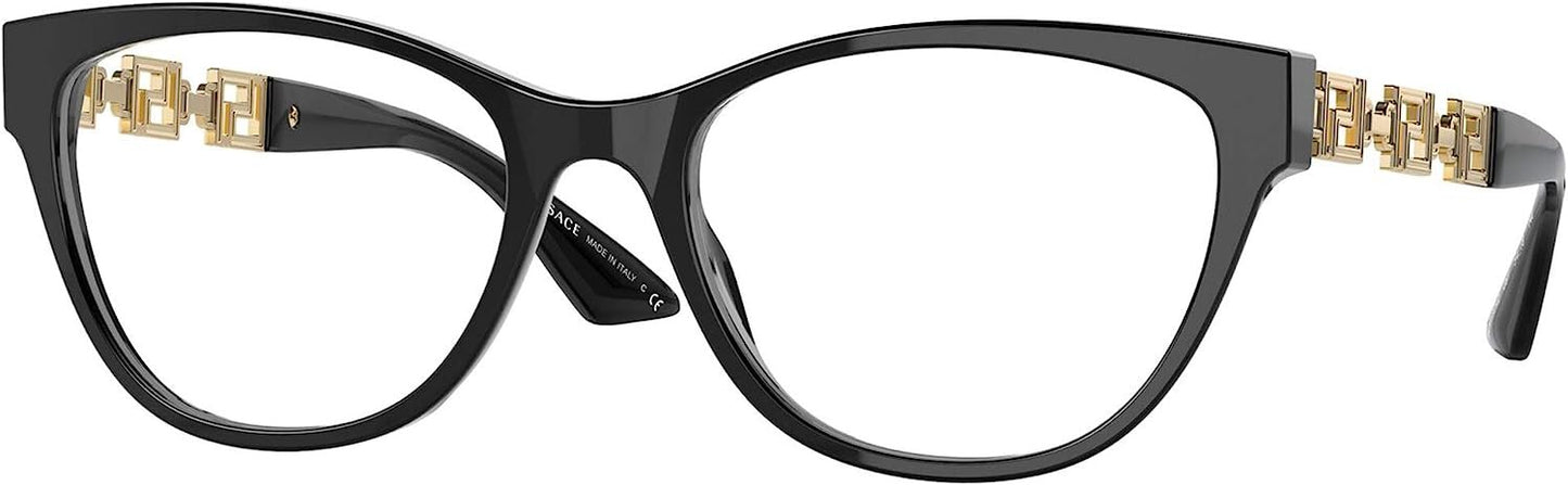 Versace VE 3292 GB1 Black Plastic Oval Eyeglasses 54mm