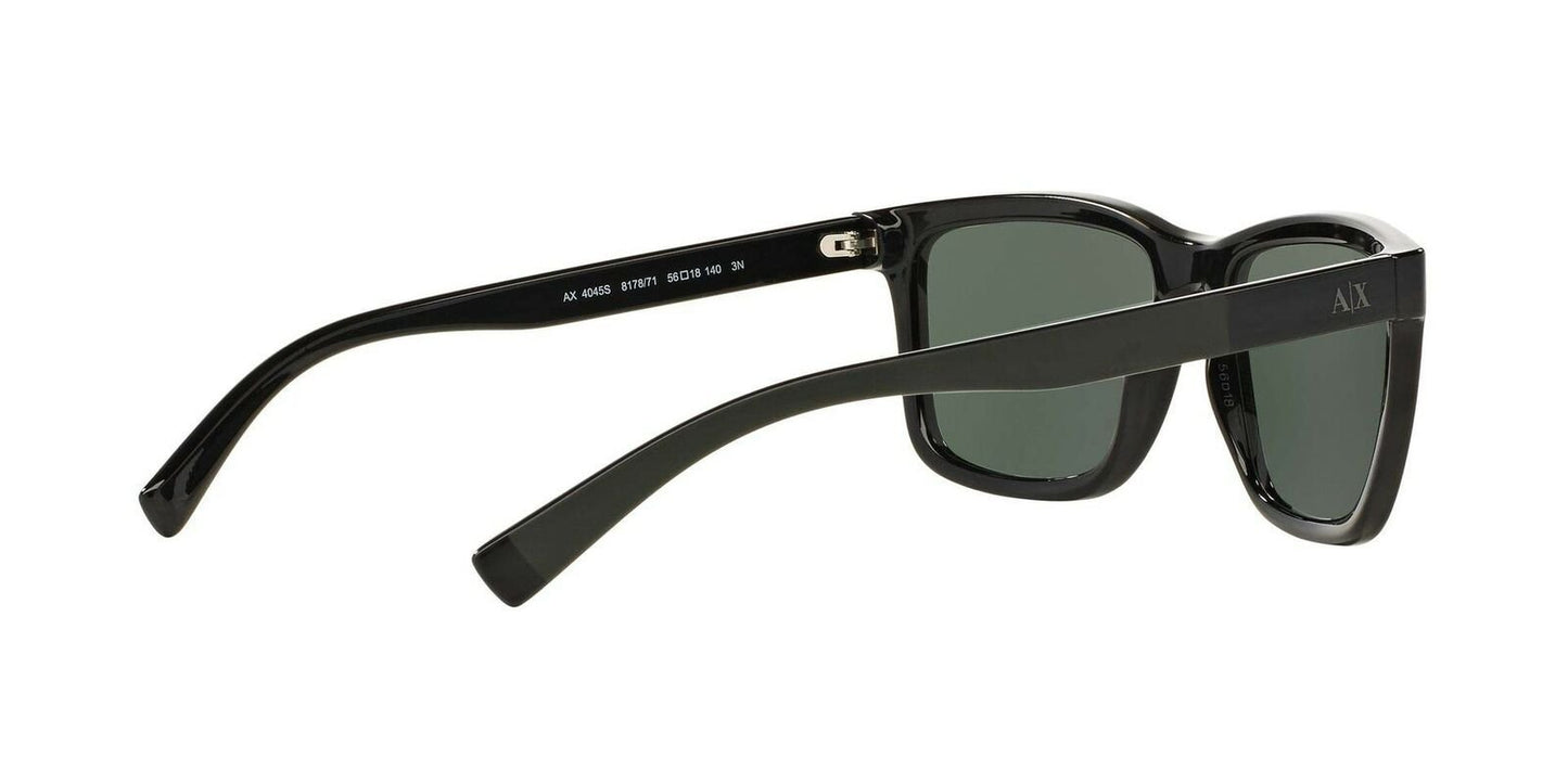 A|X Armani Exchange Men's AX4045S Rectangular Sunglasses, Black/Grey Green,