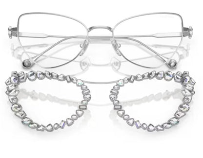 SWAROVSKI SK7011 4001SB 56mm Silver Blue Light Filter Lens Women's Eyeglasses