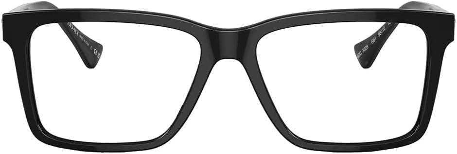 Versace VE 3328 GB1 Black Plastic Rectangle Eyeglasses 54mm