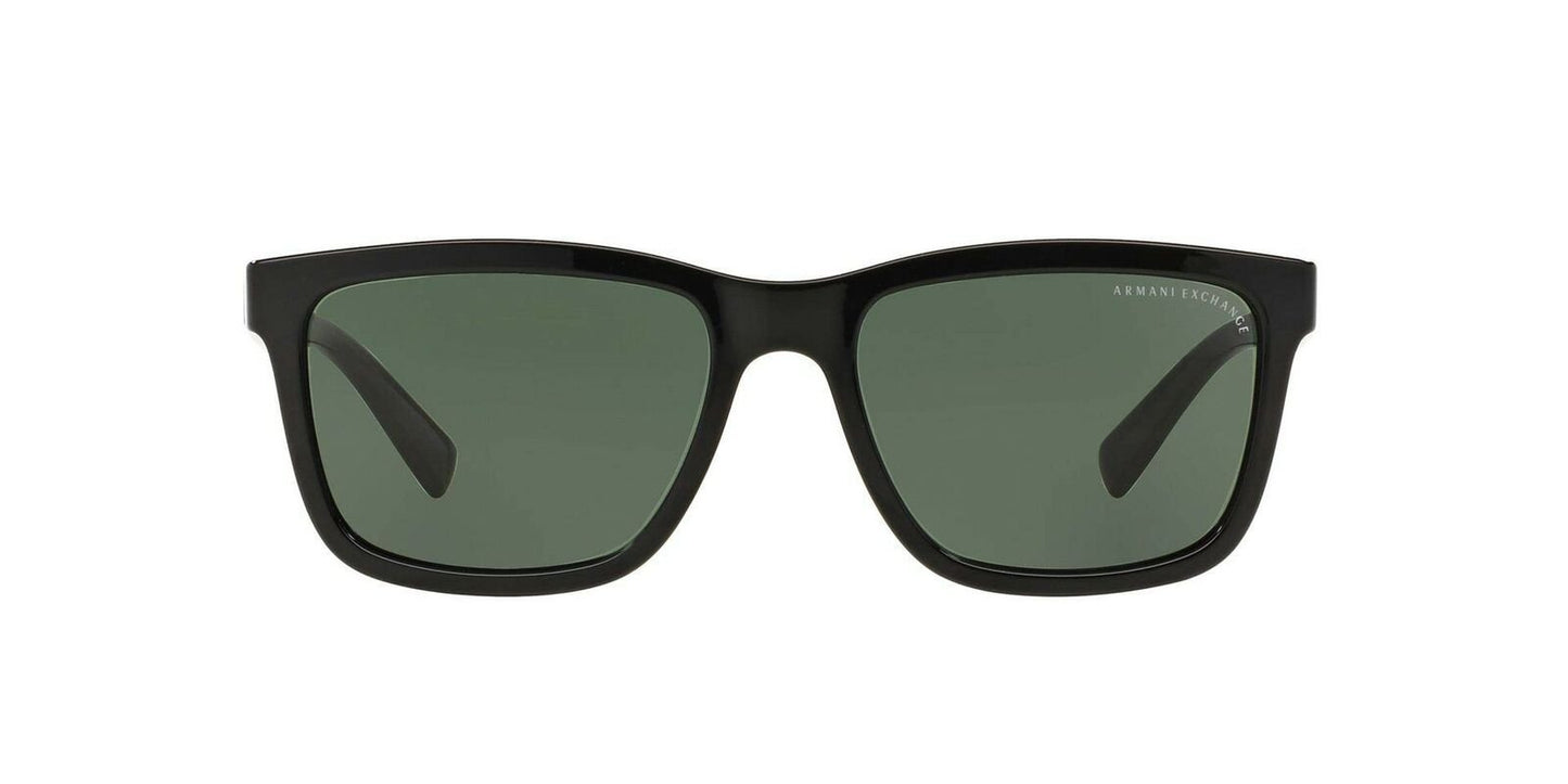 A|X Armani Exchange Men's AX4045S Rectangular Sunglasses, Black/Grey Green,