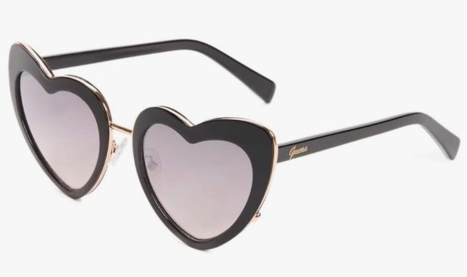 Guess GF6116/S 01U 55mm Heart Shaped Sunglasses