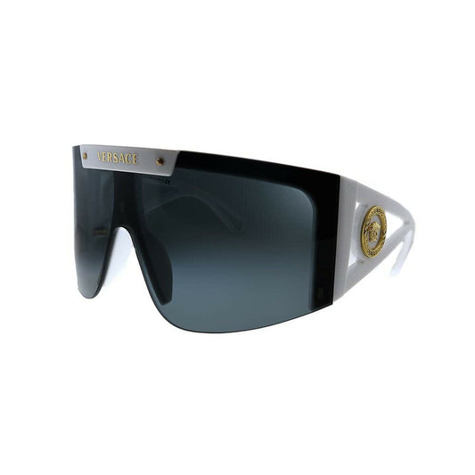 Versace VE 4393 401/87 White Plastic Shield Sunglasses Grey Lenses