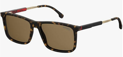 Carrera Men's 8029/S Rectangular Sunglasses, Dark Havana/Polarized Bronze, 57mm, 17mm
