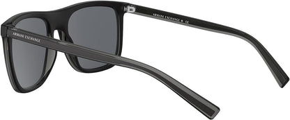 A|X ARMANI EXCHANGE Men's AX4102S Square Sunglasses, Shiny Black/Grey, 56 mm