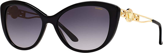 Versace Women's Polarized VE4295-GB1/T3-57 Black Butterfly Sunglasses