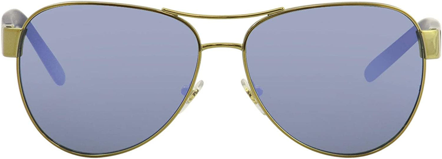 Tory Burch 0TY6051 Gold/Blue Flash Polarized Mirror Sunglasses