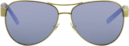 Tory Burch 0TY6051 Gold/Blue Flash Polarized Mirror Sunglasses