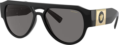 Versace 0VE4401 GB1/81 57mm Polarized Man Sunglasses Black Frame, Dark Grey Lenses