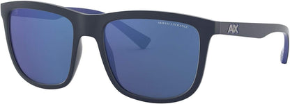 Armani Exchange AX4093 829555 56mm Man Sunglasses Matte Blue Frame, Mirror Blue Lenses,