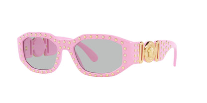 Versace VE4361 539687 53mm Pink "Biggie" Geometric Sunglasses Grey Lens