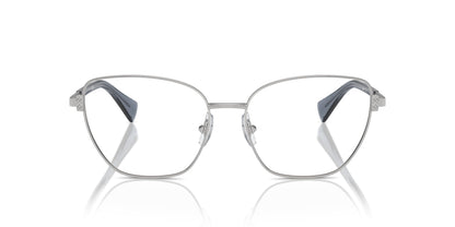 Ralph by Ralph Lauren Women's RA6060 9001 56mm Cat Eye Eyewear Frames, Shiny Silver/Demo Lens