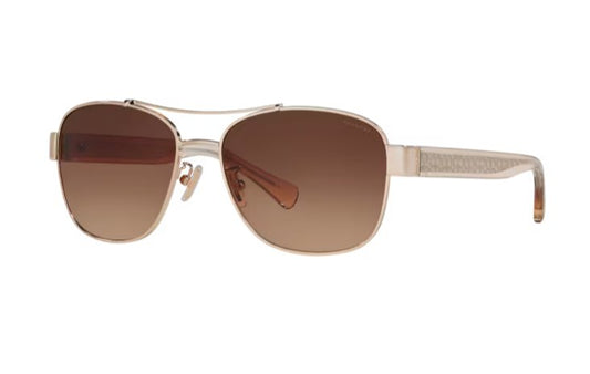 Coach HC7064 926513 56mm Sunglasses, Light Gold/Brown Gradient,