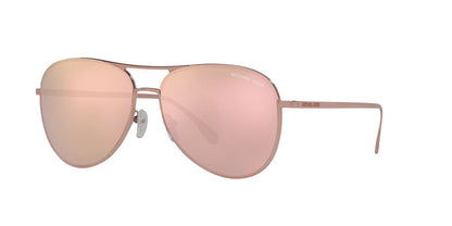 Michael Kors Kona MK 1089 11086H Rose Gold Metal Aviator Sunglasses Pink Lens
