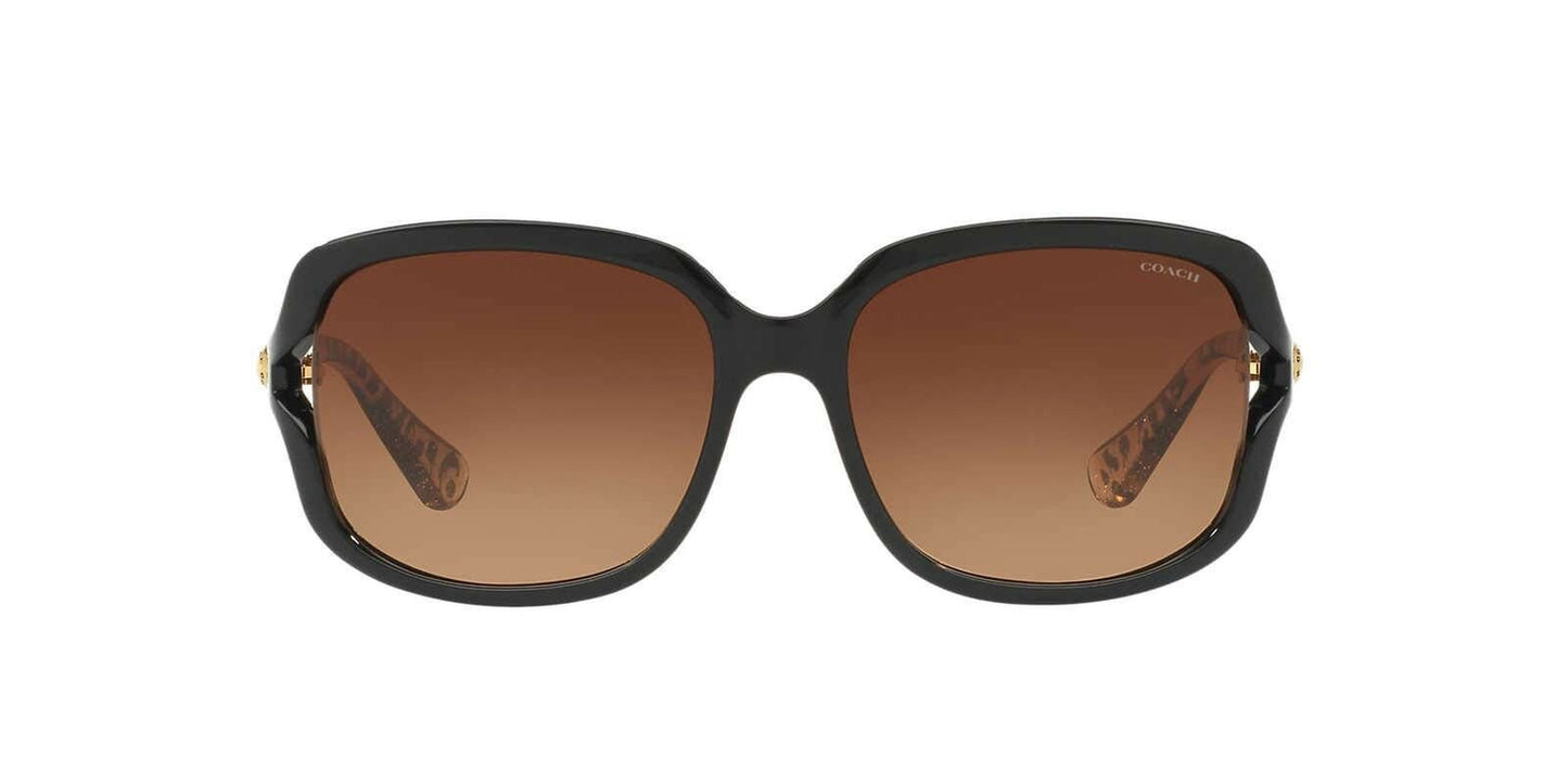 Coach HC8169 Woman Sunglasses, Black Lenses Injected Frame, 57mm