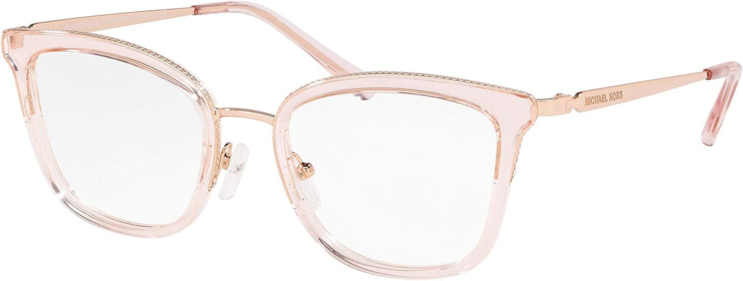 Michael Kors MK3032-3417 51mm Eyeglass Frame COCONUT GROVE ROSE GOLD/PINK TRANSPARE w/DEMO LENS