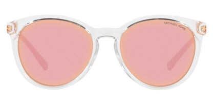 Michael Kors MK2143 30504Z Sunglasses CLEAR w/ROSE GOLD MIRROR 55mm
