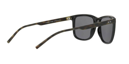 A|X Armani Exchange Men's AX4070S Square Sunglasses, Black/Polarized Grey, 57 mm