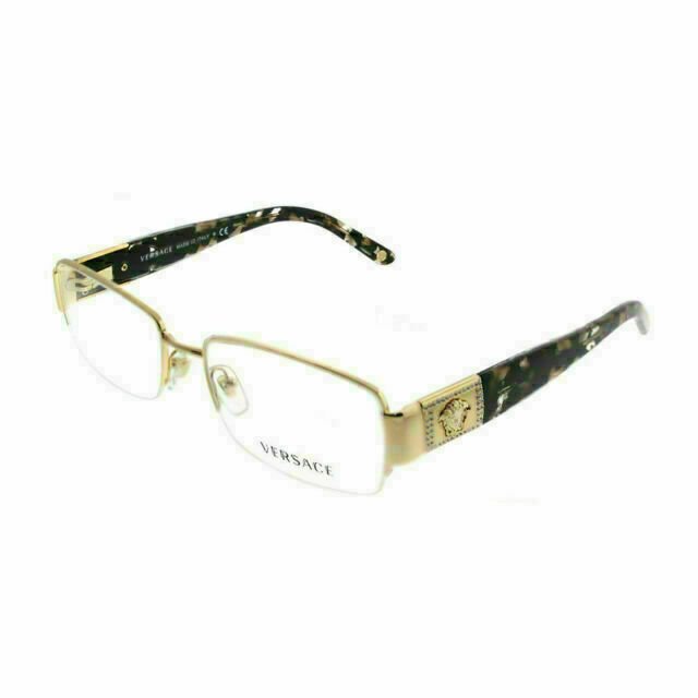 Versace VE 1175B Eyeglasses w/ Gold Frame and Non-Rx 53 mm Diameter Lenses,