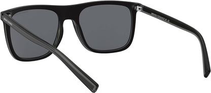 A|X ARMANI EXCHANGE Men's AX4102S Square Sunglasses, Shiny Black/Grey, 56 mm