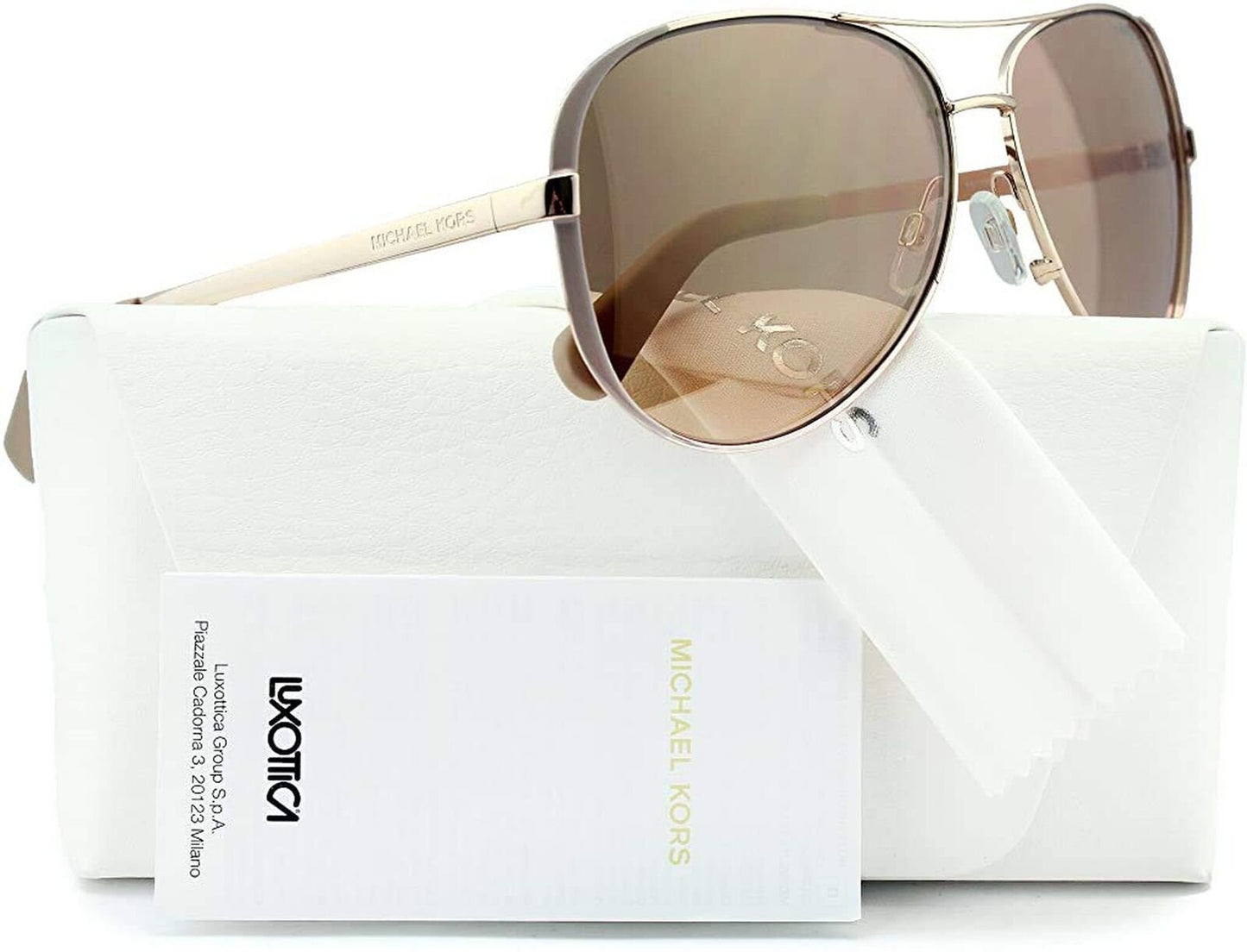 Michael Kors MK5004 1017R1 Chelsea Aviator Sunglasses Rose Gold w/Gold Mirror