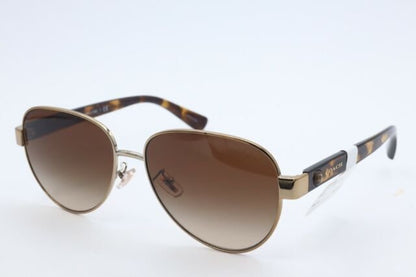 Coach HC7111 900513 57MM Light Gold / Brown Gradient Pilot Sunglasses for Women